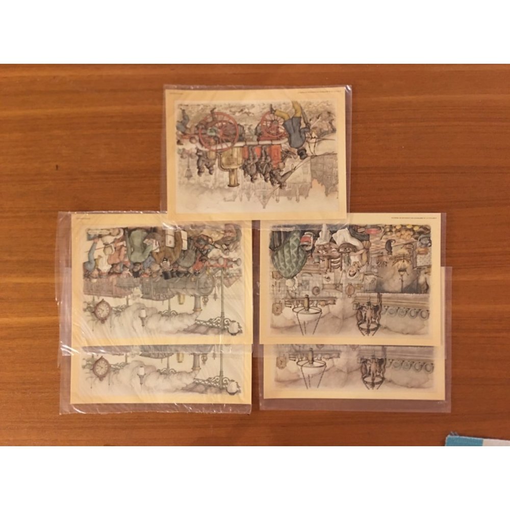 Anton Pieck Set of 5 Vintage Prints 1970 Donald Art Co, Printed In Holland